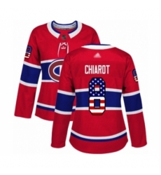 Women's Montreal Canadiens #8 Ben Chiarot Authentic Red USA Flag Fashion Hockey Jersey