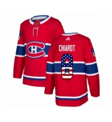 Youth Montreal Canadiens #8 Ben Chiarot Authentic Red USA Flag Fashion Hockey Jersey