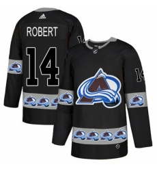 Men's Adidas Colorado Avalanche #14 Rene Robert Authentic Black Team Logo Fashion NHL Jersey