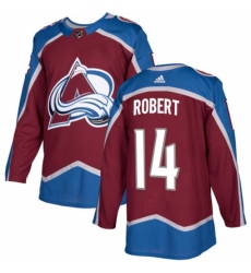 Men's Adidas Colorado Avalanche #14 Rene Robert Authentic Burgundy Red Home NHL Jersey