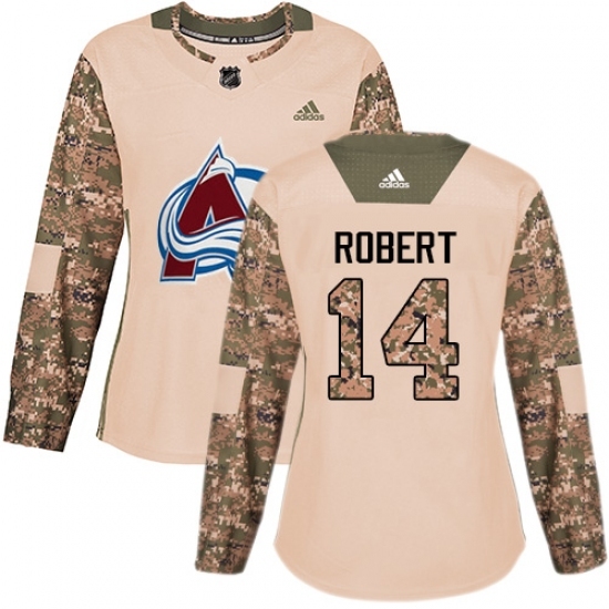 Women's Adidas Colorado Avalanche #14 Rene Robert Authentic Camo Veterans Day Practice NHL Jersey Women's Adidas Colorado Avalanche #14 Rene Robert Authentic Camo Veterans Day Practice NHL Jersey