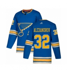 Men's St. Louis Blues #32 Nikita Alexandrov Authentic Navy Blue Alternate Hockey Jersey