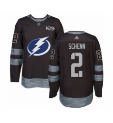 Men's Tampa Bay Lightning #2 Luke Schenn Authentic Black 1917-2017 100th Anniversary Hockey Jersey