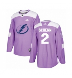 Men's Tampa Bay Lightning #2 Luke Schenn Authentic Purple Fights Cancer Practice Hockey Jersey Men's Tampa Bay Lightning #2 Luke Schenn Authentic Purple Fights Cancer Practice Hockey Jersey