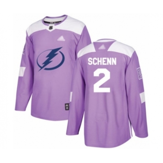 Men's Tampa Bay Lightning #2 Luke Schenn Authentic Purple Fights Cancer Practice Hockey Jersey Men's Tampa Bay Lightning #2 Luke Schenn Authentic Purple Fights Cancer Practice Hockey Jersey