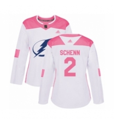 Women's Tampa Bay Lightning #2 Luke Schenn Authentic White Pink Fashion Hockey Jersey Women's Tampa Bay Lightning #2 Luke Schenn Authentic White Pink Fashion Hockey Jersey