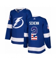 Youth Tampa Bay Lightning #2 Luke Schenn Authentic Blue USA Flag Fashion Hockey Jersey