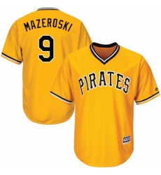 Men's Majestic Pittsburgh Pirates #9 Bill Mazeroski Replica Gold Alternate Cool Base MLB Jersey