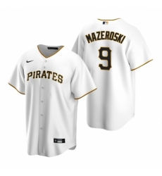 Men's Nike Pittsburgh Pirates #9 Bill Mazeroski White Home Stitched Baseball Jersey