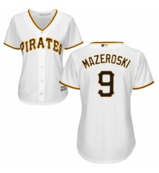 Women's Majestic Pittsburgh Pirates #9 Bill Mazeroski Authentic White Home Cool Base MLB Jersey