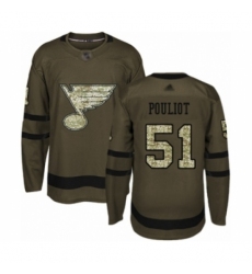 Men's St. Louis Blues #51 Derrick Pouliot Authentic Green Salute to Service Hockey Jersey