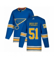 Men's St. Louis Blues #51 Derrick Pouliot Authentic Navy Blue Alternate Hockey Jersey