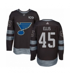 Men's St. Louis Blues #45 Colten Ellis Authentic Black 1917-2017 100th Anniversary Hockey Jersey