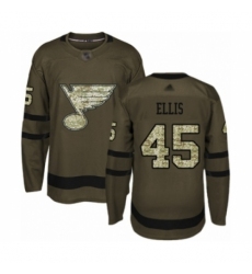 Youth St. Louis Blues #45 Colten Ellis Authentic Green Salute to Service Hockey Jersey