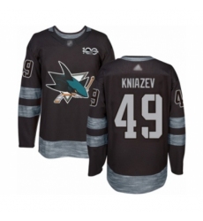 Men's San Jose Sharks #49 Artemi Kniazev Authentic Black 1917-2017 100th Anniversary Hockey Jersey
