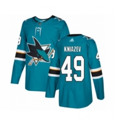 Men's San Jose Sharks #49 Artemi Kniazev Authentic Teal Green Home Hockey Jersey
