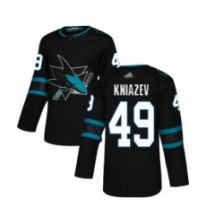Youth San Jose Sharks #49 Artemi Kniazev Authentic Black Alternate Hockey Jersey