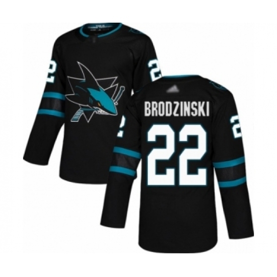 Youth San Jose Sharks #22 Jonny Brodzinski Authentic Black Alternate Hockey Jersey Youth San Jose Sharks #22 Jonny Brodzinski Authentic Black Alternate Hockey Jersey