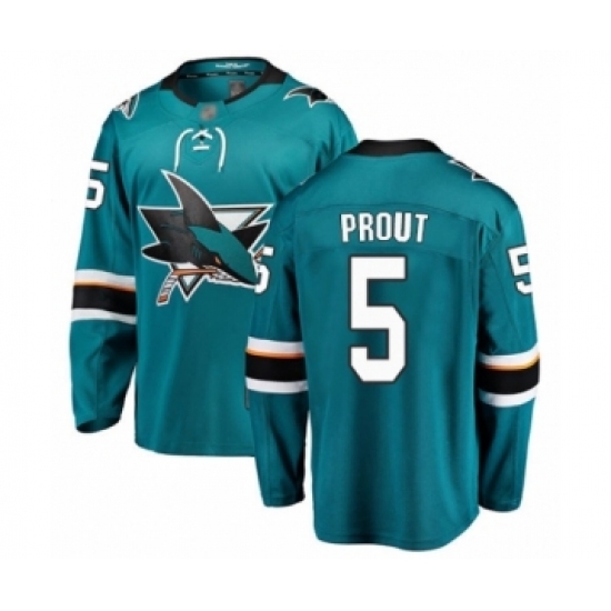 Men's San Jose Sharks #5 Dalton Prout Fanatics Branded Teal Green Home Breakaway Hockey Jersey Men's San Jose Sharks #5 Dalton Prout Fanatics Branded Teal Green Home Breakaway Hockey Jersey