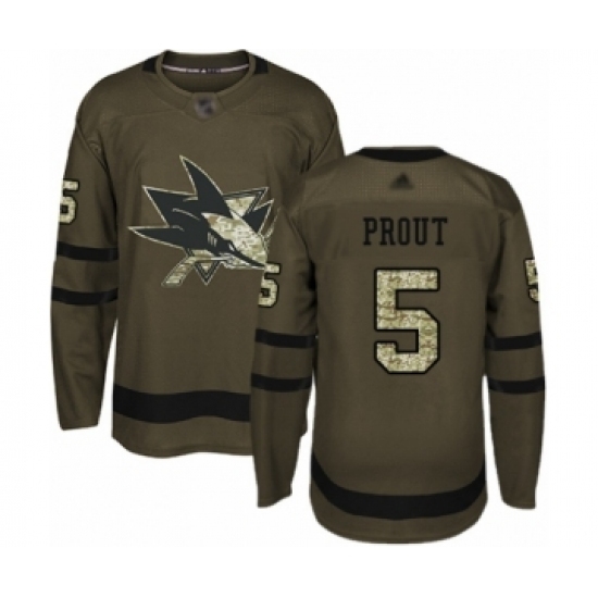 Youth San Jose Sharks #5 Dalton Prout Authentic Green Salute to Service Hockey Jersey Youth San Jose Sharks #5 Dalton Prout Authentic Green Salute to Service Hockey Jersey