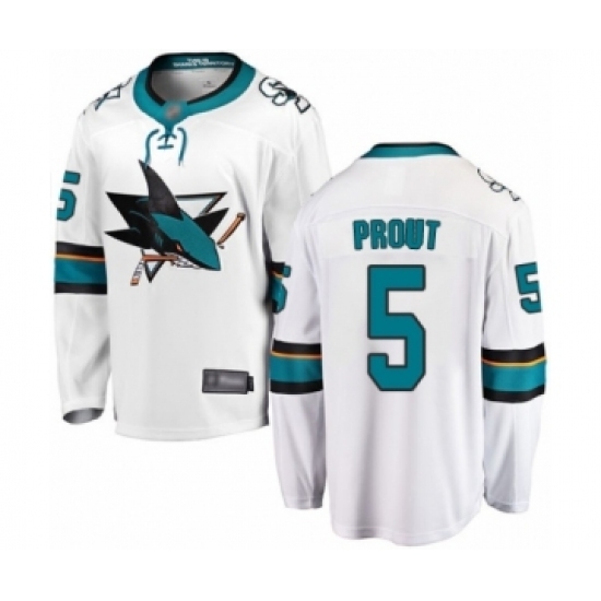 Youth San Jose Sharks #5 Dalton Prout Fanatics Branded White Away Breakaway Hockey Jersey Youth San Jose Sharks #5 Dalton Prout Fanatics Branded White Away Breakaway Hockey Jersey