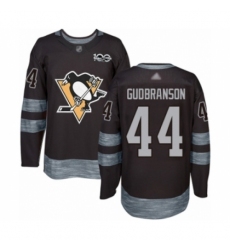Men's Pittsburgh Penguins #44 Erik Gudbranson Authentic Black 1917-2017 100th Anniversary Hockey Jersey