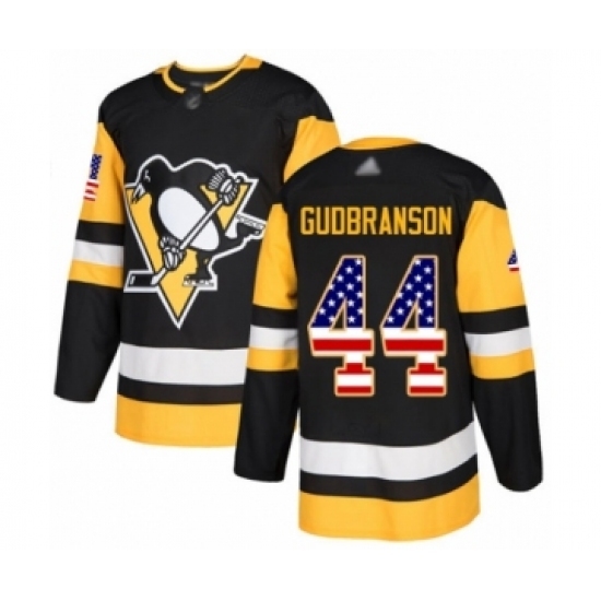 Men's Pittsburgh Penguins #44 Erik Gudbranson Authentic Black USA Flag Fashion Hockey Jersey Men's Pittsburgh Penguins #44 Erik Gudbranson Authentic Black USA Flag Fashion Hockey Jersey