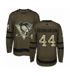 Men's Pittsburgh Penguins #44 Erik Gudbranson Authentic Green Salute to Service Hockey Jersey