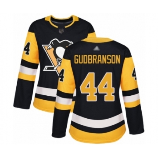 Women's Pittsburgh Penguins #44 Erik Gudbranson Authentic Black Home Hockey Jersey Women's Pittsburgh Penguins #44 Erik Gudbranson Authentic Black Home Hockey Jersey