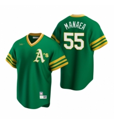 Men's Nike Oakland Athletics #55 Sean Manaea Kelly Green Cooperstown Collection Road Stitched Baseball Jersey