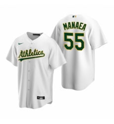 Men's Nike Oakland Athletics #55 Sean Manaea White Home Stitched Baseball Jersey