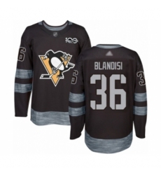 Men's Pittsburgh Penguins #36 Joseph Blandisi Authentic Black 1917-2017 100th Anniversary Hockey Jersey Men's Pittsburgh Penguins #36 Joseph Blandisi Authentic Black 1917-2017 100th Anniversary Hockey Jersey