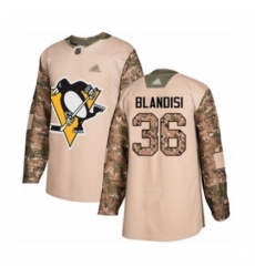 Men's Pittsburgh Penguins #36 Joseph Blandisi Authentic Camo Veterans Day Practice Hockey Jersey