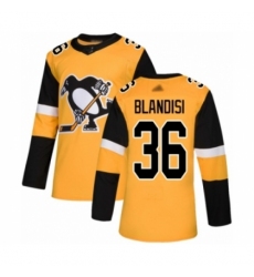 Men's Pittsburgh Penguins #36 Joseph Blandisi Authentic Gold Alternate Hockey Jersey