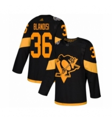 Women's Pittsburgh Penguins #36 Joseph Blandisi Authentic Black 2019 Stadium Series Hockey Jersey