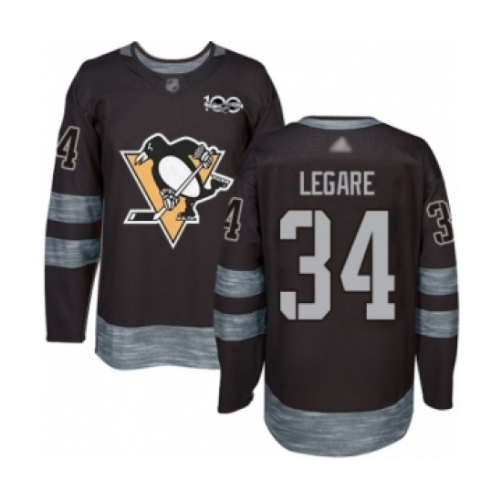 Men's Pittsburgh Penguins #34 Nathan Legare Authentic Black 1917-2017 100th Anniversary Hockey Jersey Men's Pittsburgh Penguins #34 Nathan Legare Authentic Black 1917-2017 100th Anniversary Hockey Jersey