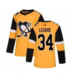 Youth Pittsburgh Penguins #34 Nathan Legare Authentic Gold Alternate Hockey Jersey