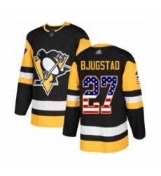 Men's Pittsburgh Penguins #27 Nick Bjugstad Authentic Black USA Flag Fashion Hockey Jersey Men's Pittsburgh Penguins #27 Nick Bjugstad Authentic Black USA Flag Fashion Hockey Jersey