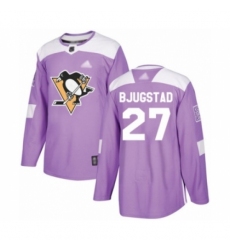 Men's Pittsburgh Penguins #27 Nick Bjugstad Authentic Purple Fights Cancer Practice Hockey Jersey