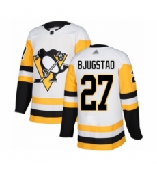 Men's Pittsburgh Penguins #27 Nick Bjugstad Authentic White Away Hockey Jersey