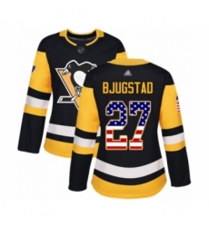 Women's Pittsburgh Penguins #27 Nick Bjugstad Authentic Black USA Flag Fashion Hockey Jersey Women's Pittsburgh Penguins #27 Nick Bjugstad Authentic Black USA Flag Fashion Hockey Jersey