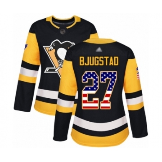 Women's Pittsburgh Penguins #27 Nick Bjugstad Authentic Black USA Flag Fashion Hockey Jersey Women's Pittsburgh Penguins #27 Nick Bjugstad Authentic Black USA Flag Fashion Hockey Jersey