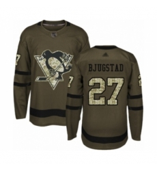 Youth Pittsburgh Penguins #27 Nick Bjugstad Authentic Green Salute to Service Hockey Jersey