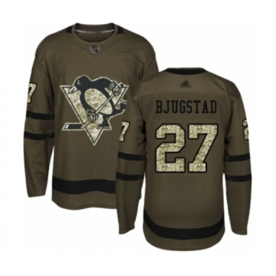 Youth Pittsburgh Penguins #27 Nick Bjugstad Authentic Green Salute to Service Hockey Jersey Youth Pittsburgh Penguins #27 Nick Bjugstad Authentic Green Salute to Service Hockey Jersey