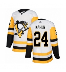 Men's Pittsburgh Penguins #24 Dominik Kahun Authentic White Away Hockey Jersey