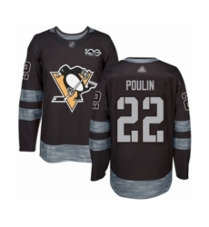 Men's Pittsburgh Penguins #22 Samuel Poulin Authentic Black 1917-2017 100th Anniversary Hockey Jersey