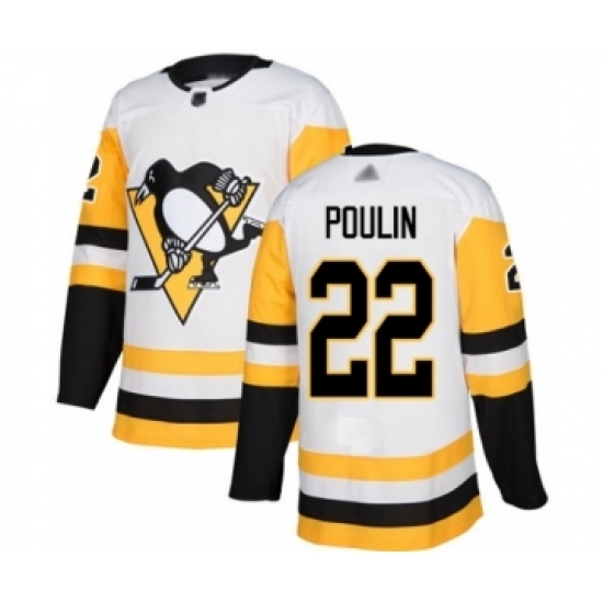 Men's Pittsburgh Penguins #22 Samuel Poulin Authentic White Away Hockey Jersey Men's Pittsburgh Penguins #22 Samuel Poulin Authentic White Away Hockey Jersey