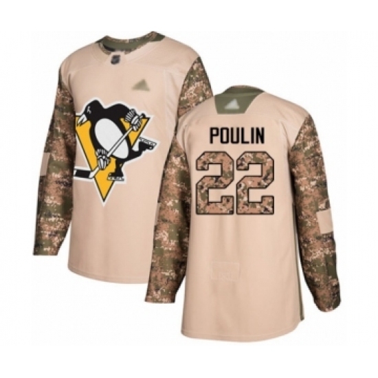 Youth Pittsburgh Penguins #22 Samuel Poulin Authentic Camo Veterans Day Practice Hockey Jersey Youth Pittsburgh Penguins #22 Samuel Poulin Authentic Camo Veterans Day Practice Hockey Jersey