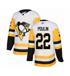 Youth Pittsburgh Penguins #22 Samuel Poulin Authentic White Away Hockey Jersey