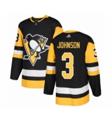 Youth Pittsburgh Penguins #3 Jack Johnson Authentic Black Home Hockey Jersey